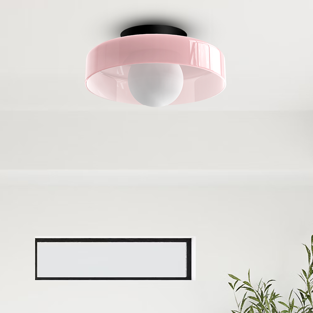 Culina Plafondlamp – Modern Rodó Disseny de Vidre amb Muntatge Compacte a Ras i Base G9
