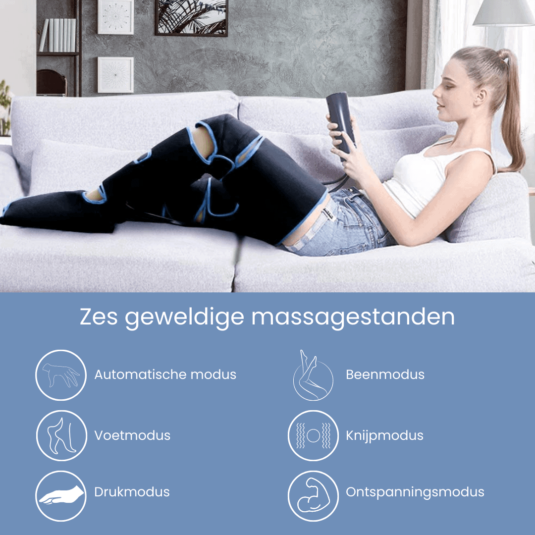 Airestro – masaje de piernas 360° con presión de aire y calor – relajación y recuperación