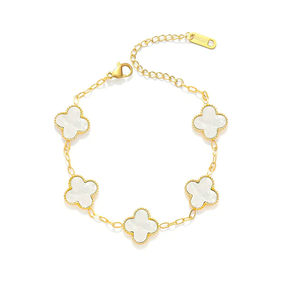 Polsera Valentina Klaver – Polsera ajustable d'acer inoxidable amb símbol de la sort