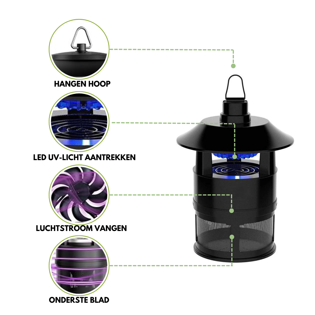 InsectShield – Trampa para insectos exterior UV eléctrica – efectiva contra mosquitos
