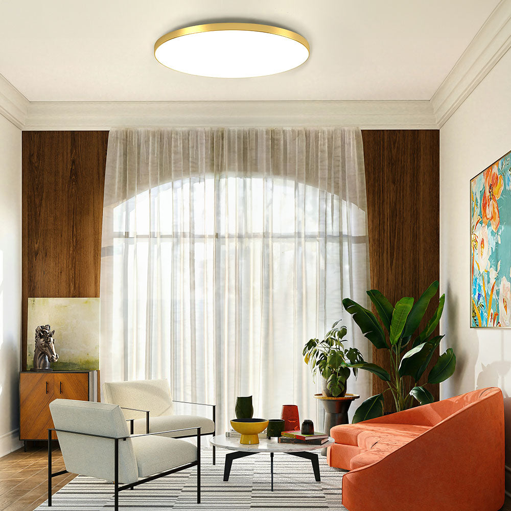 Solvra Plafondlamp – Ronde LED plafondlamp van acryl en ABS met minimalistisch design