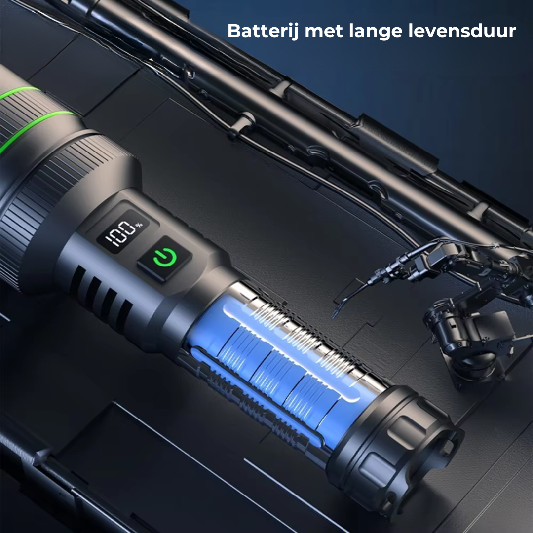 LumoForce – lanterna LED con zoom 3000m aluminio – exterior extremadamente brillante