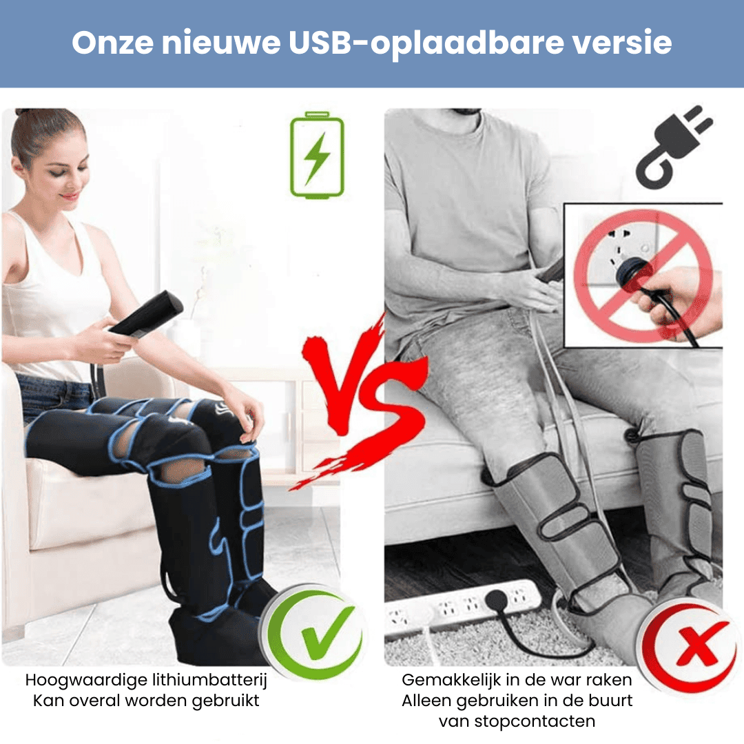 Airestro – masaje de piernas 360° con presión de aire y calor – relajación y recuperación