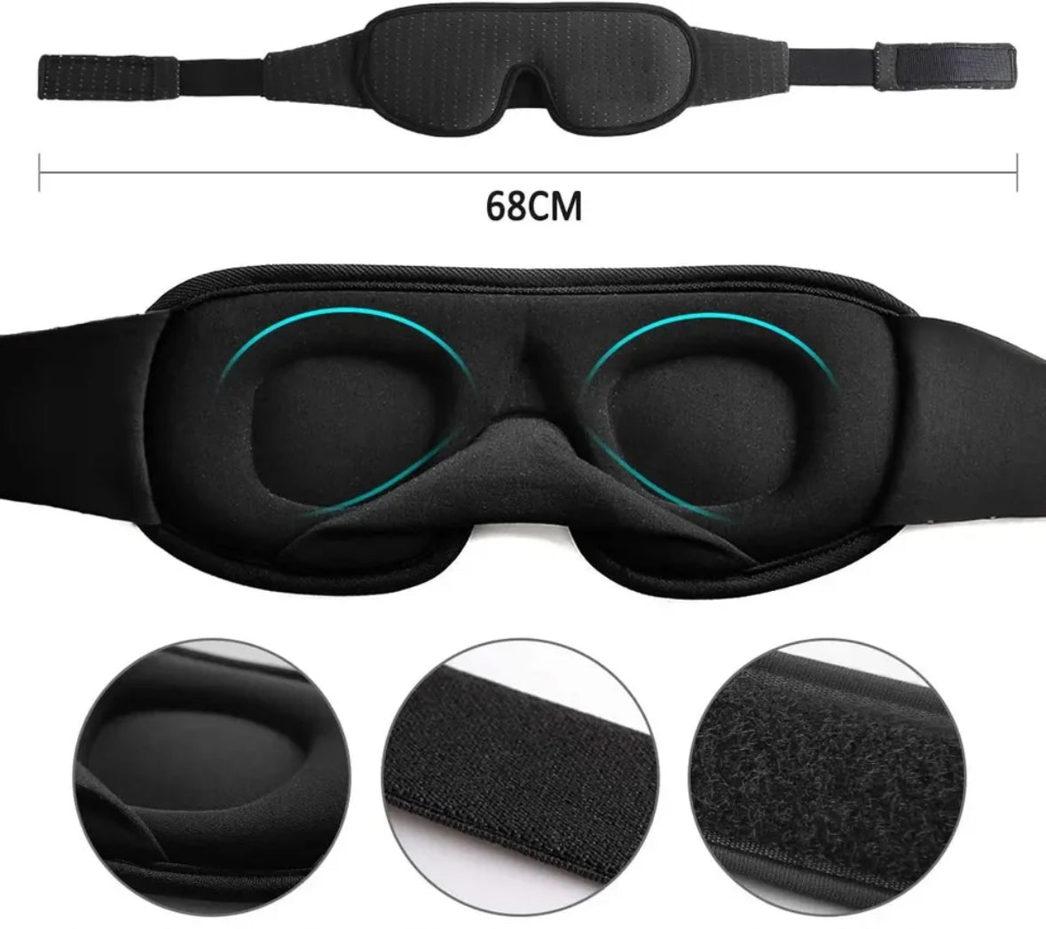 DreamEase Antifaç de son – Antifaç 3D transpirable i opac amb ajust adaptable