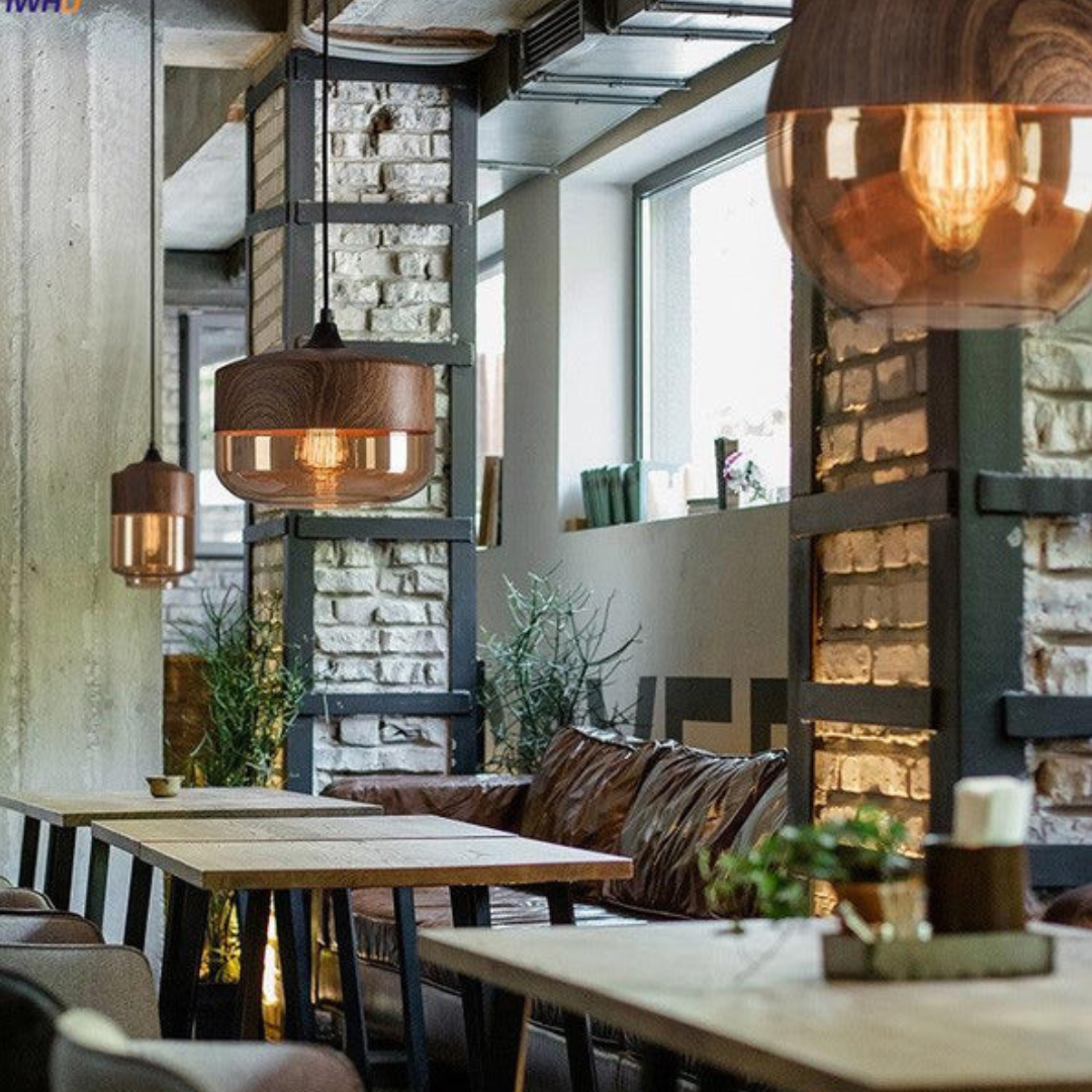 Lunora – Llum de sostre escandinava fusta i vidre – moderna i acollidora