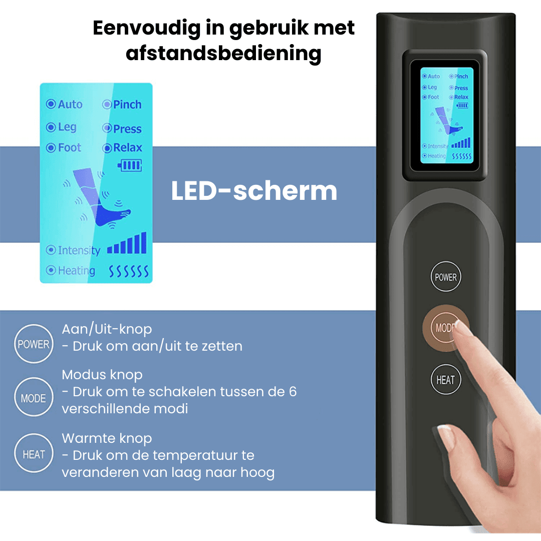 Airestro – masaje de piernas 360° con presión de aire y calor – relajación y recuperación