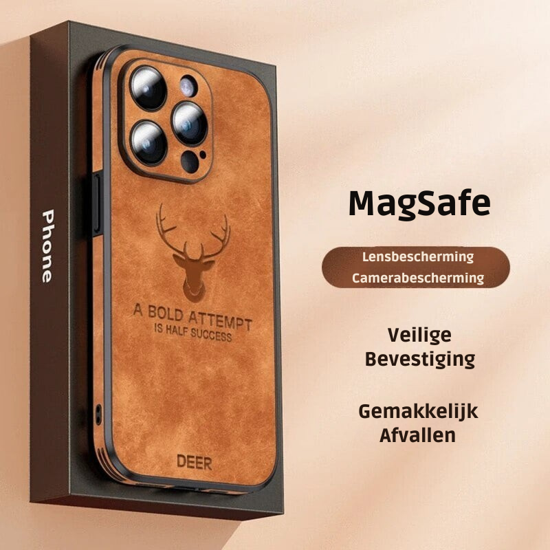 Luxvera – funda d'iPhone de cuir genuí prim i resistent als cops – disseny elegant