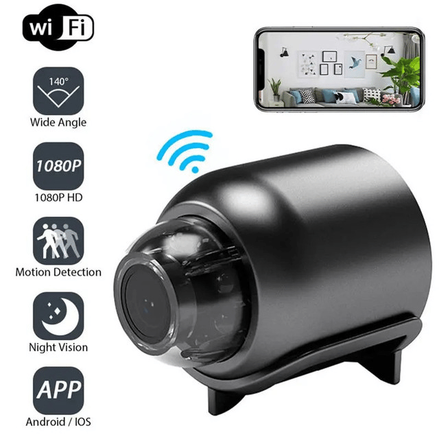 SafeView Mini cámara WLAN – Sen fíos 1080P HD con visión nocturna