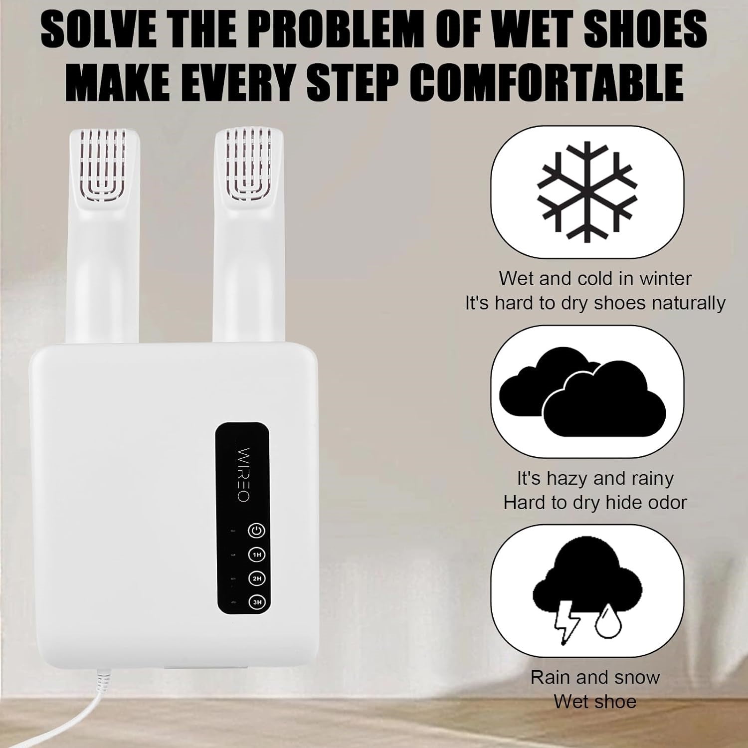 Dryon – Secador de zapatos eléctrico 3 modos con temporizador e antibacteriano