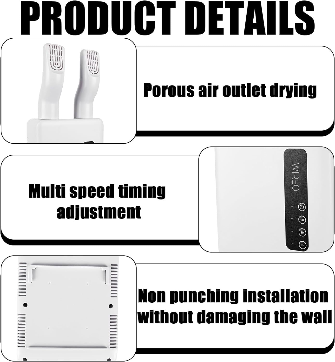 Dryon – Secador de zapatos eléctrico 3 modos con temporizador e antibacteriano