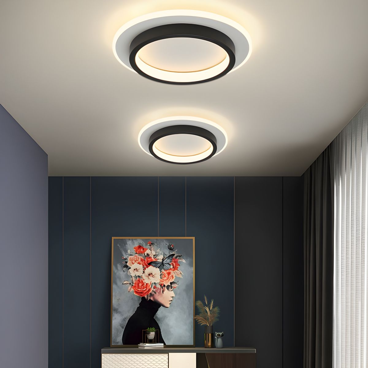 Eldaro Plafondlamp – Ronde LED plafondlamp van metaal en acryl met modern minimalistisch design