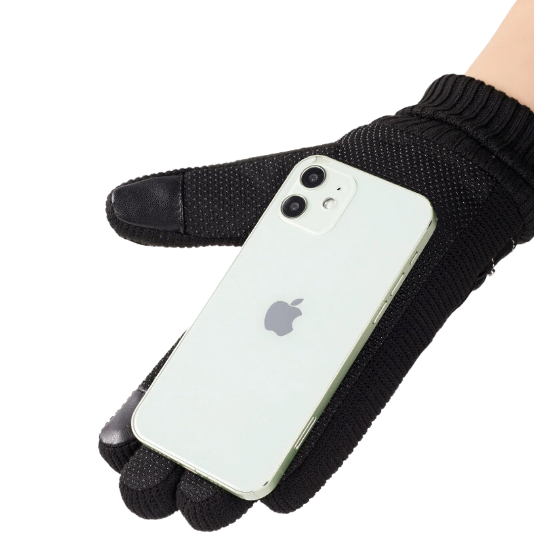 FrostEdge – Luvas de home para o inverno con forro polar e coiro – A proba de vento e quentes