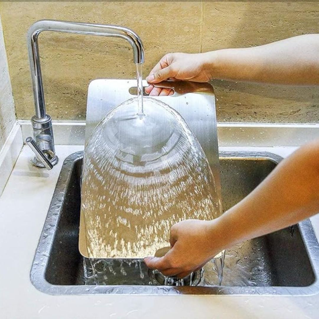 SteelCraft – Táboa de cortar alemá de aceiro inoxidable hixiénica e duradeira