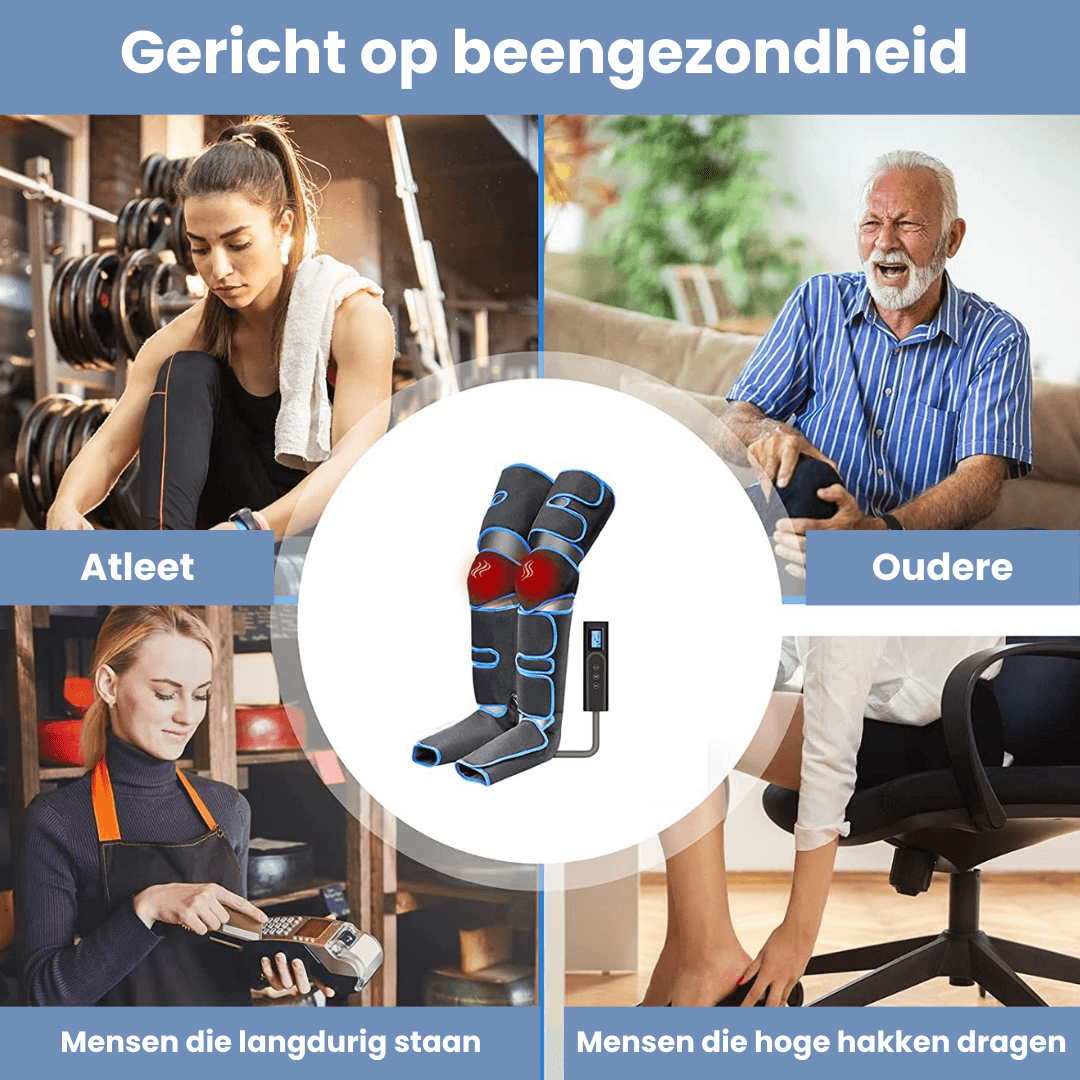 Airestro – masaje de piernas 360° con presión de aire y calor – relajación y recuperación