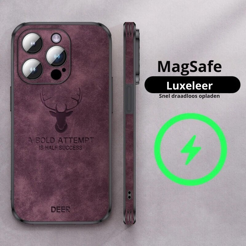 Luxvera – funda d'iPhone de cuir genuí prim i resistent als cops – disseny elegant