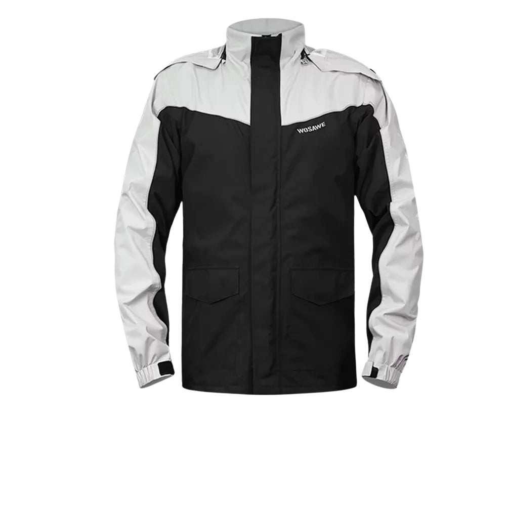 Wosawe Motorregenjas – Waterdichte Herenjas met Reflecterende Details & Winddicht Ontwerp