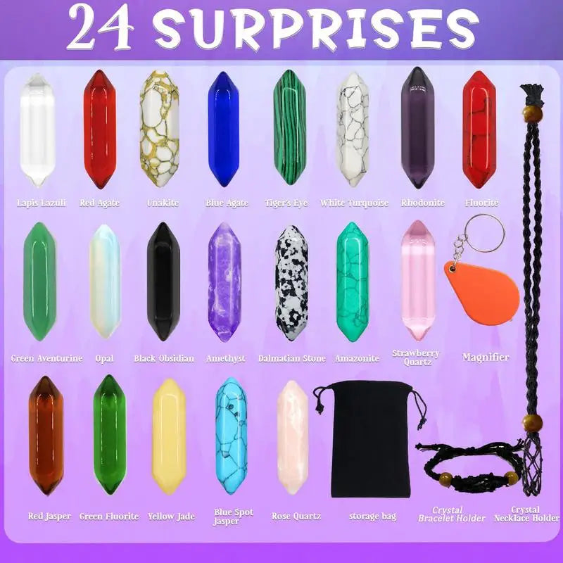 Calendari d'advent ZenAura – Set de 24 cristalls per a l'equilibri, la meditació i l'autocura