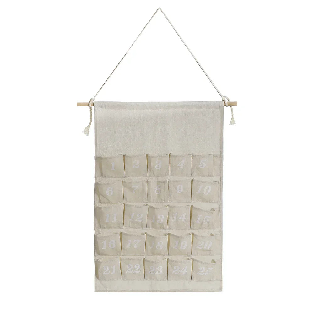 Calendário do Advento FestiveHaven – 24 Sacos de Algodão Reutilizáveis, DIY