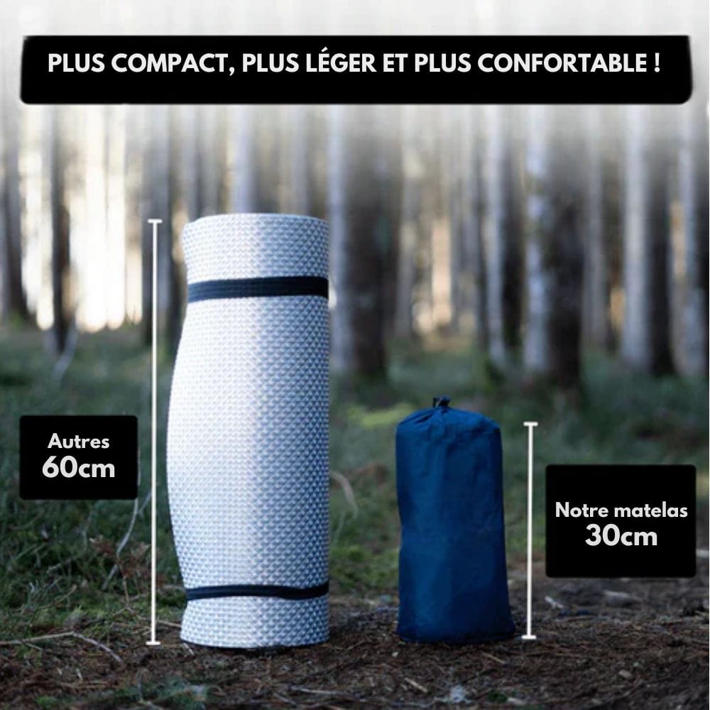 Colchão insuflável para campismo com bomba de pé e almofada – leve e impermeável