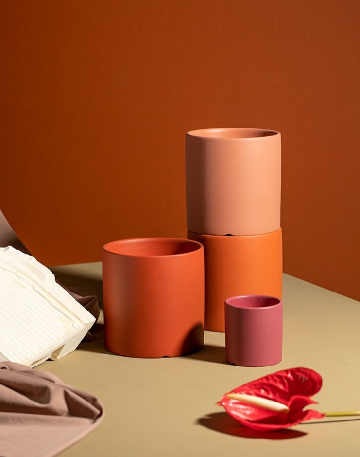 Florano maceta cerámica con plato – feito a man, colorido e impermeable