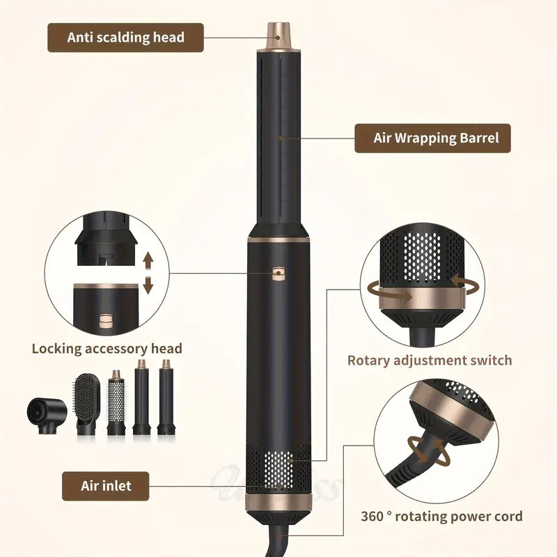 Stylera assecador de cabell 5 en 1 amb accessoris i tecnologia d'ions