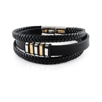 Valorio – Pulsera de cuero para hombre ajustable con diseño elegante