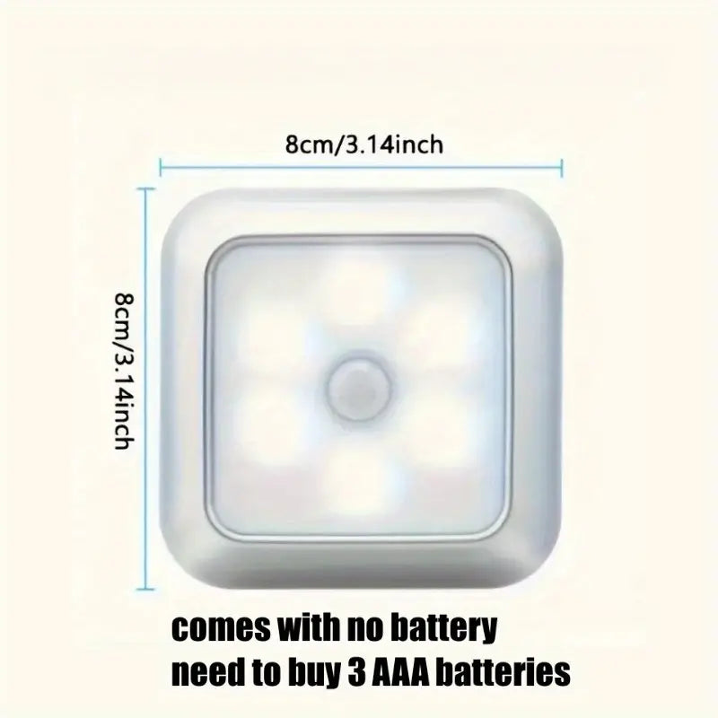 AuroraGlow – Llum nocturna sense fils de 6 LED amb sensor de moviment per a escala i armari