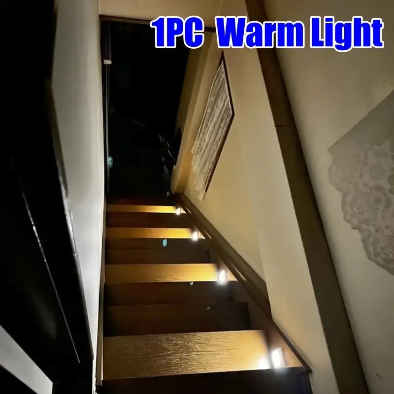 AuroraGlow – Llum nocturna sense fils de 6 LED amb sensor de moviment per a escala i armari