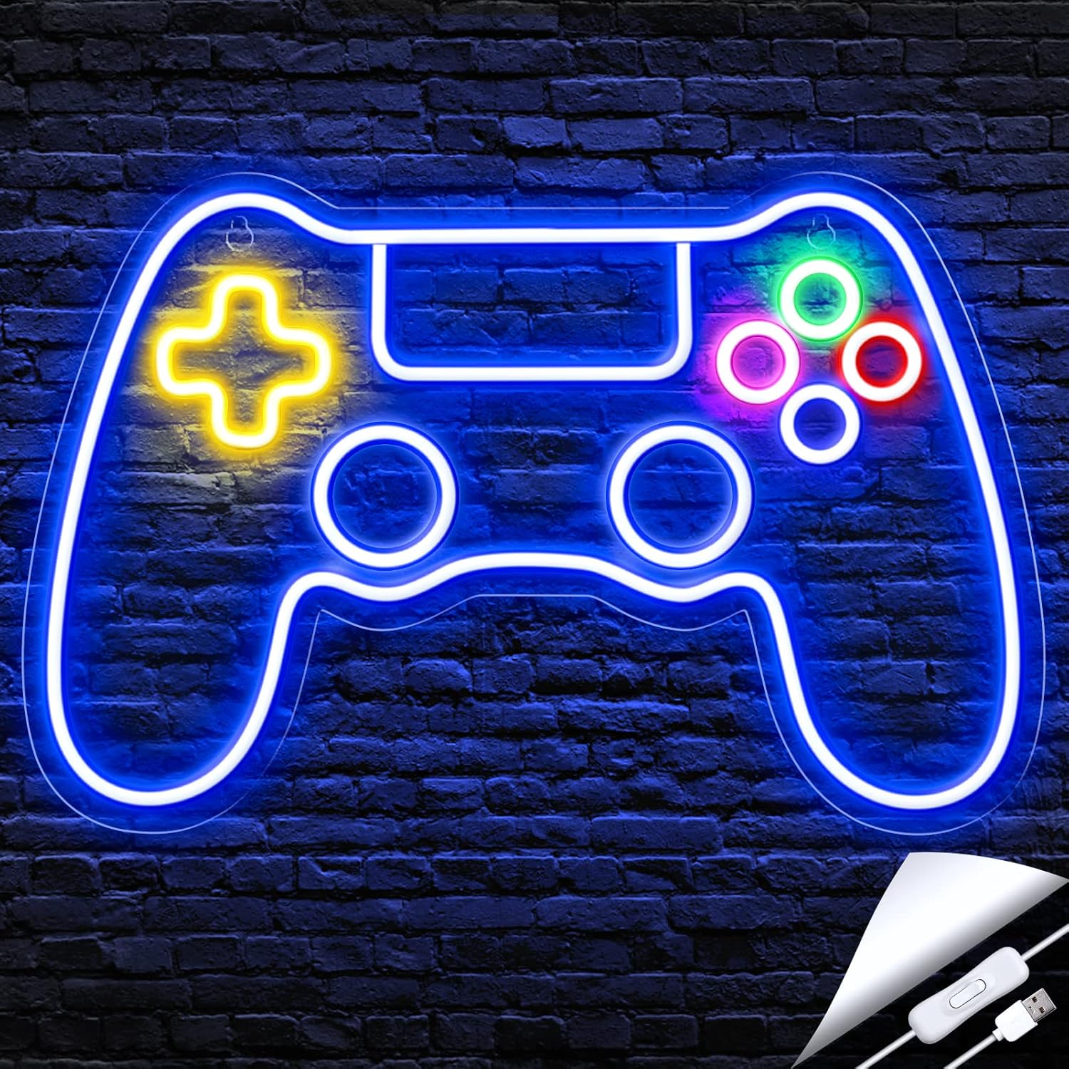 NeonPlay Gamer Neon Bord – Lámpara Controladora LED para Sala de Xogos