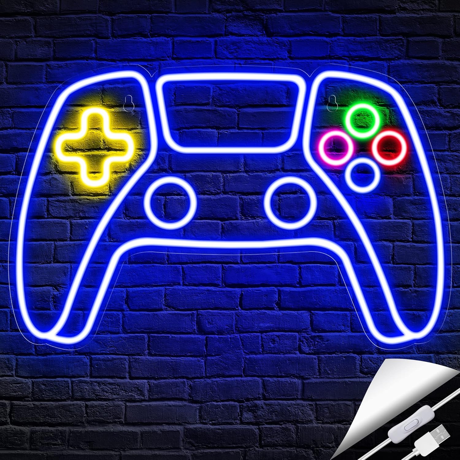 NeonPlay Gamer Neon Bord – Lámpara Controladora LED para Sala de Xogos
