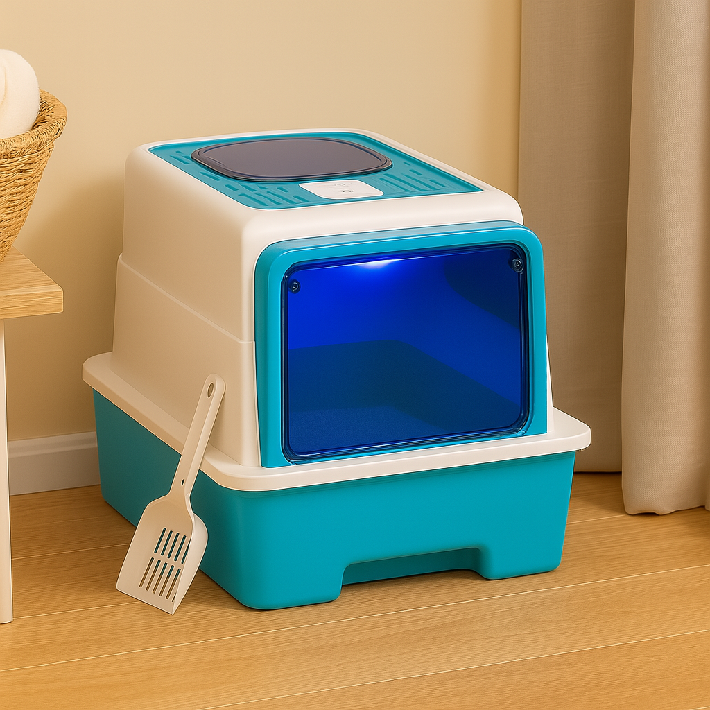 PurrLuxe – Caixa de Areia Automática para Gatos com Esterilização UV & Autolimpeza
