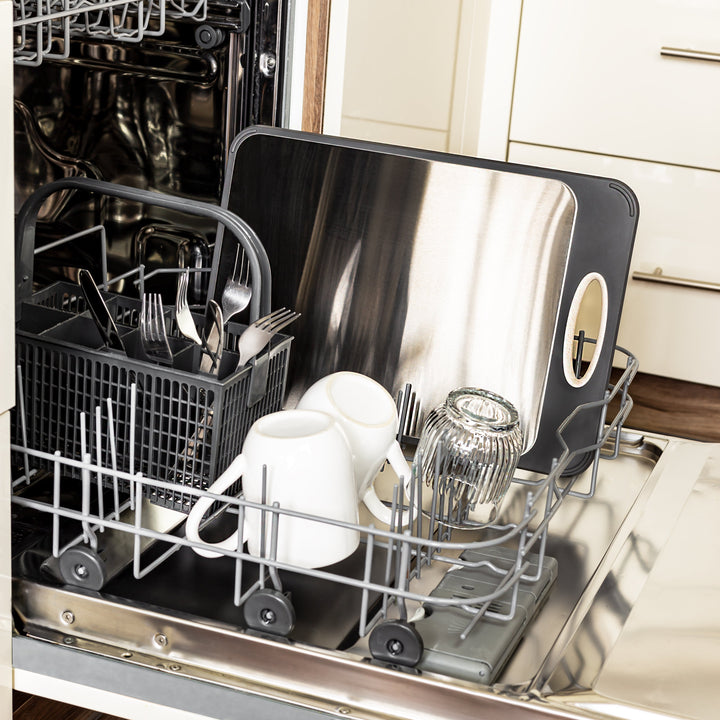 CleanSlice – taula de tall d'acer inoxidable higiènica i sense plàstic – estris de cuina sostenibles