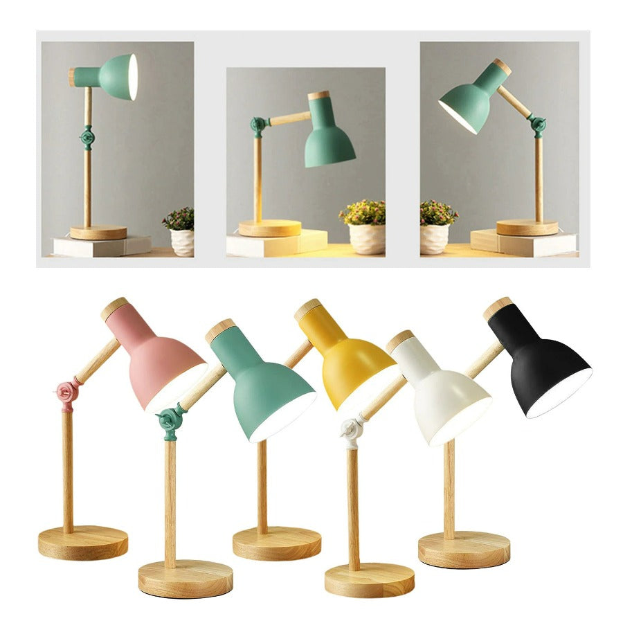 AureNordic Bureaulamp – Houten Basis, Verstelbaar Design & Scandinavische Minimalistische Stijl