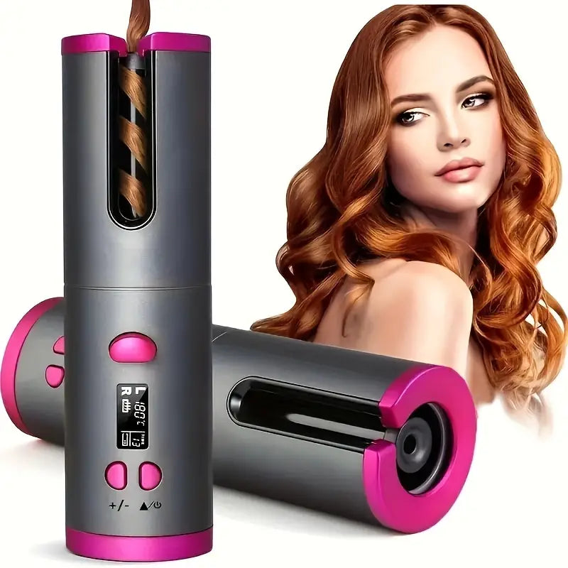 GlamCurl Tenacilla de Rizos Automática Sen Fíos – Recargable e Axustable