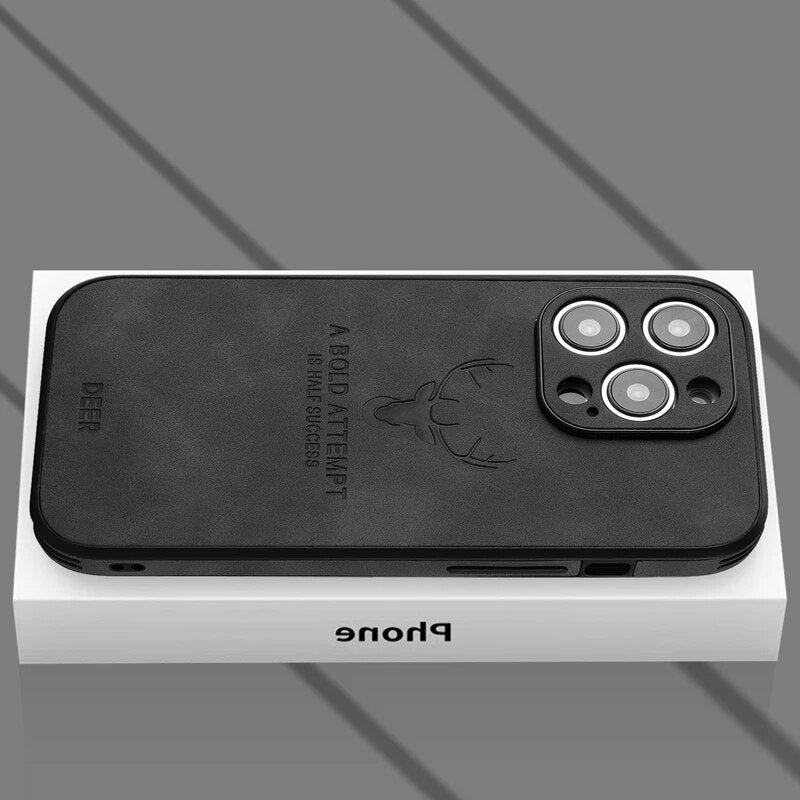 Luxvera – funda d'iPhone de cuir genuí prim i resistent als cops – disseny elegant