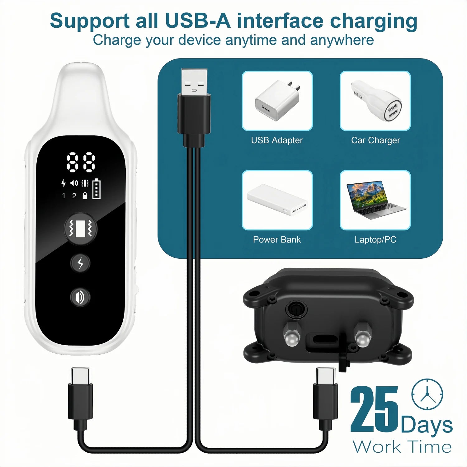 Digitale hondentrainingshalsband met afstandsbediening, waterdicht en oplaadbaar 4