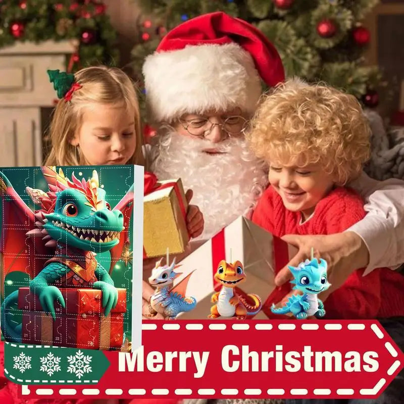 DinoMagic Adventskalender – 24-daagse kalender met dinosaurus hangers & kleurrijke kerstdecoratie