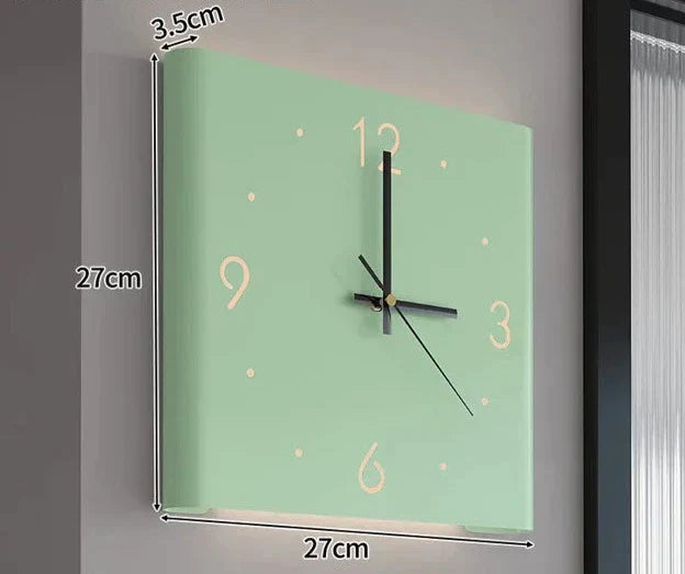 Lumora – Reloxo de parede cadrado con luz e movemento silencioso – deseño moderno