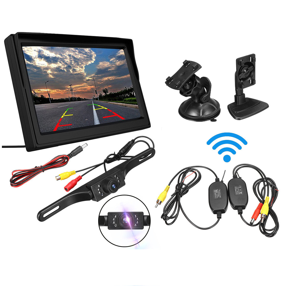 RoadVision Càmera de marxa enrere sense fils – pantalla de 5" i gran angular de 170°