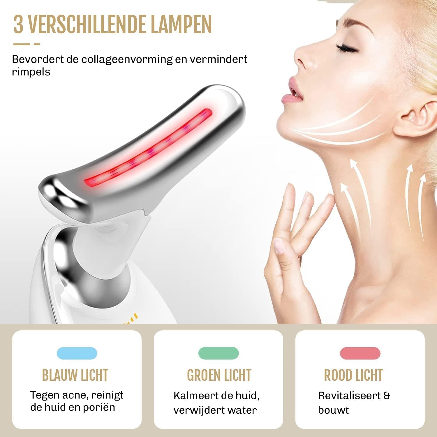 Dermaluxe – dispositivo de lifting facial 7 en 1 con EMS e terapia de luz
