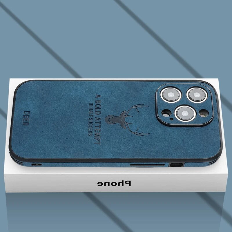 Luxvera – funda d'iPhone de cuir genuí prim i resistent als cops – disseny elegant