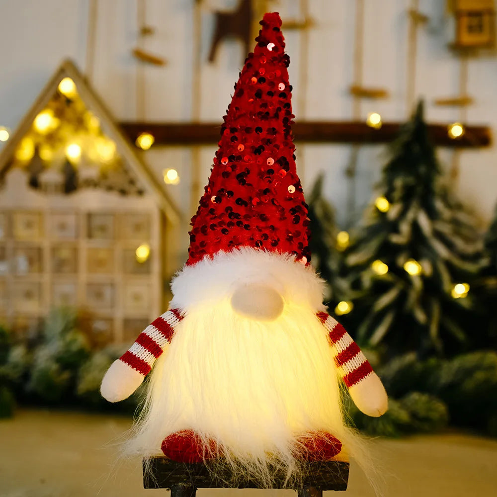 Gloeiende Gnome Kerstboomversiering 30 cm met Lampje voor Feestelijke Sfeer 14