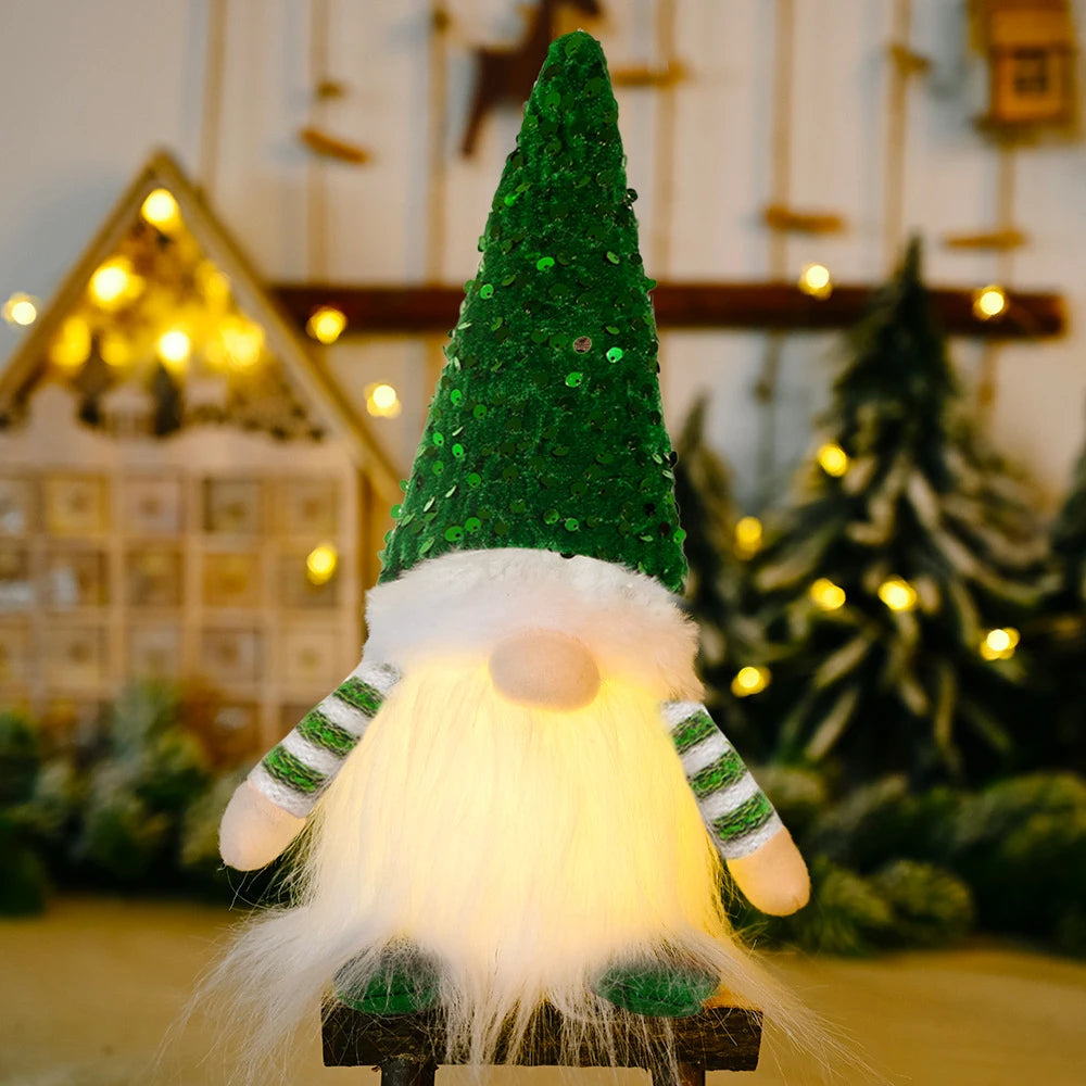 Gloeiende Gnome Kerstboomversiering 30 cm met Lampje voor Feestelijke Sfeer 17