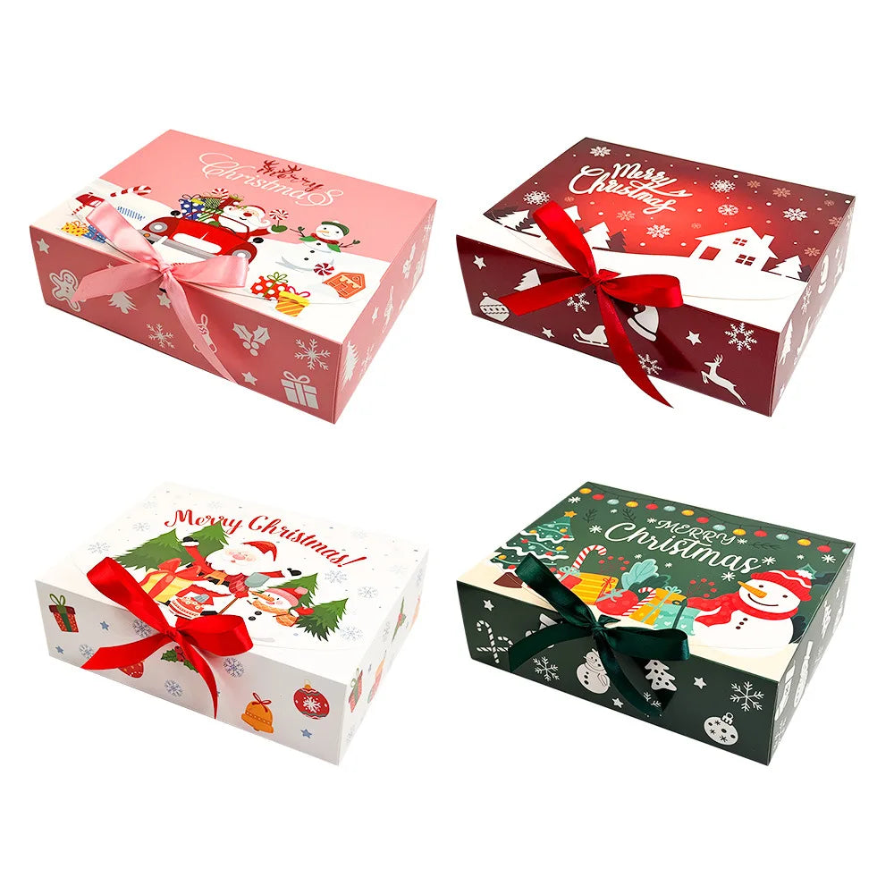 Grote Kerstcadeaudozen met Deksels - Set van 12 in Rood, Groen, Roze en Wit 5