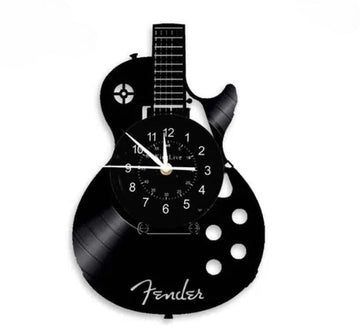 Guitarhero – Reloj de pared en forma de guitarra negro – Diseño creativo para amantes de la música