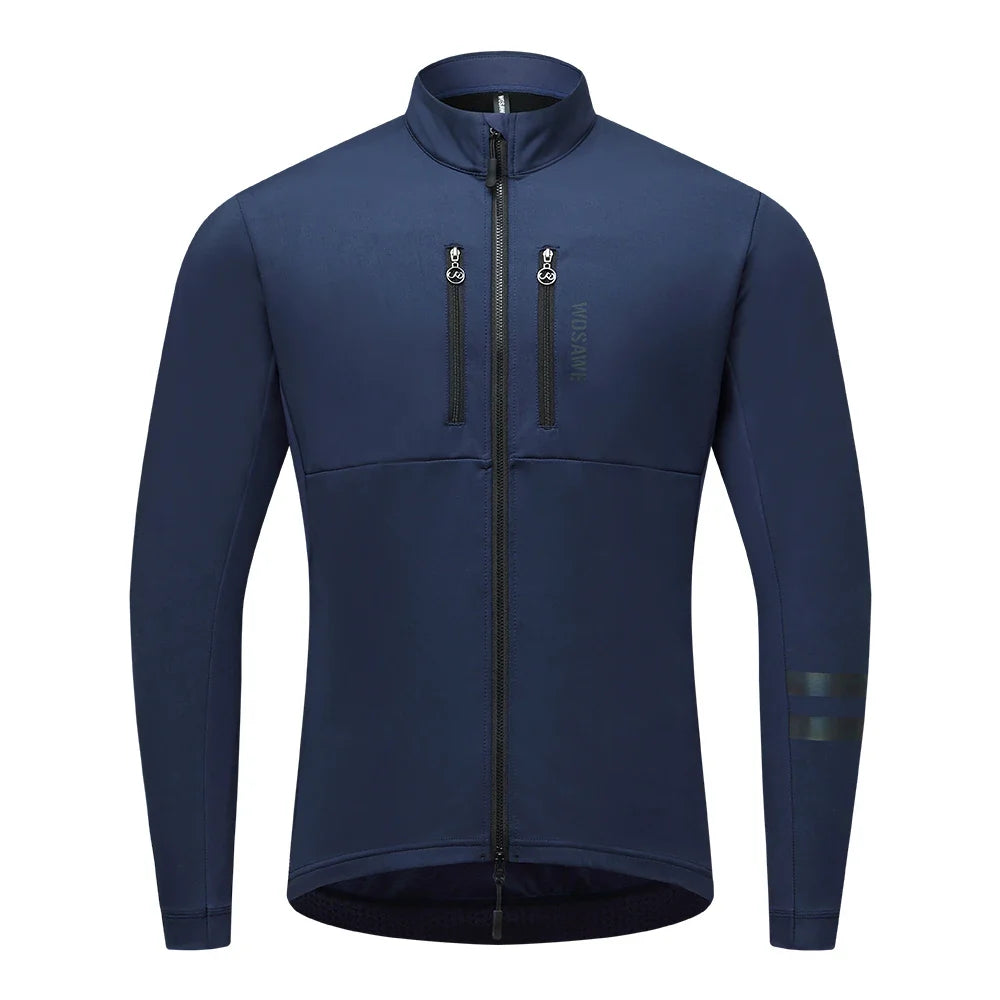 Cyclonix Winter Fietsjack voor Heren – Winddicht Thermisch Fleecejack met Reflecterende Details & Meerdere Zakken voor Winterritten