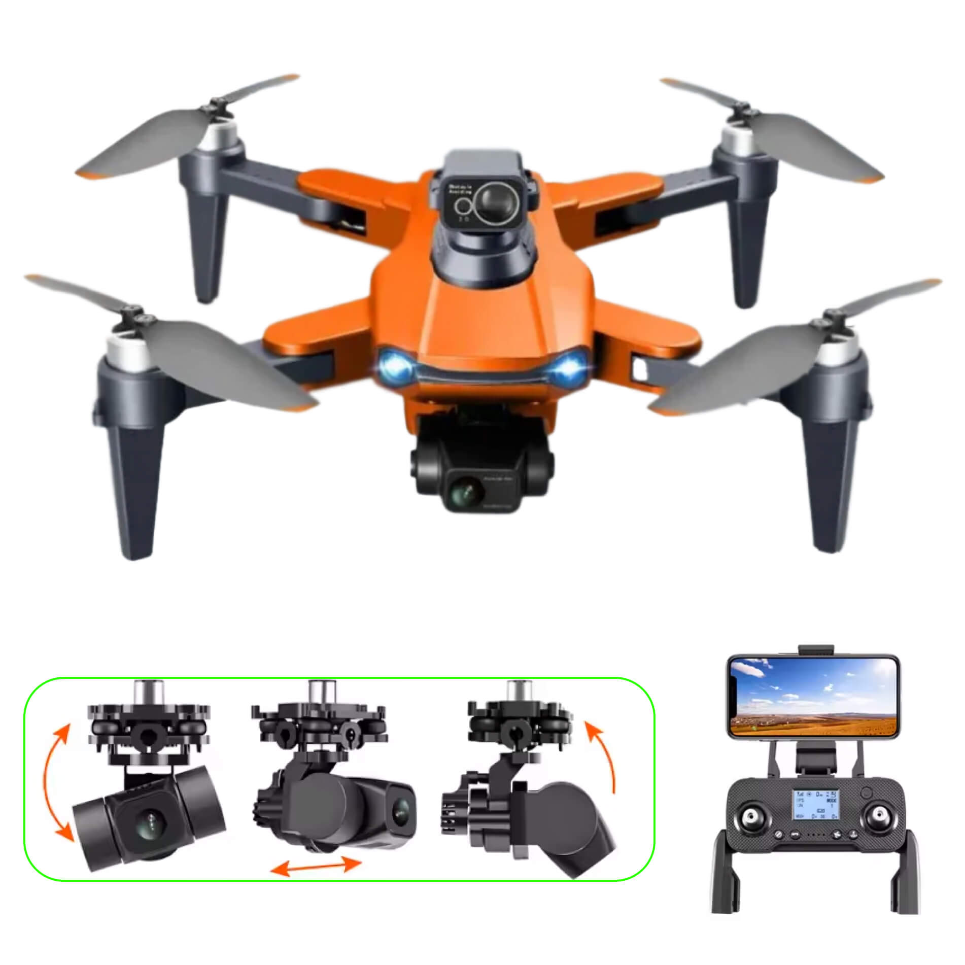 RG109 Pro – dron HD 8K con dobre cámara, GPS e motores sen escobillas