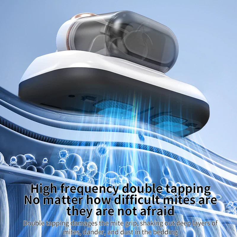 PureHome Removedor de ácaros domésticos – Aparato compacto de limpeza con tecnoloxía de aspiración de tres etapas e sistema de dobre vaso