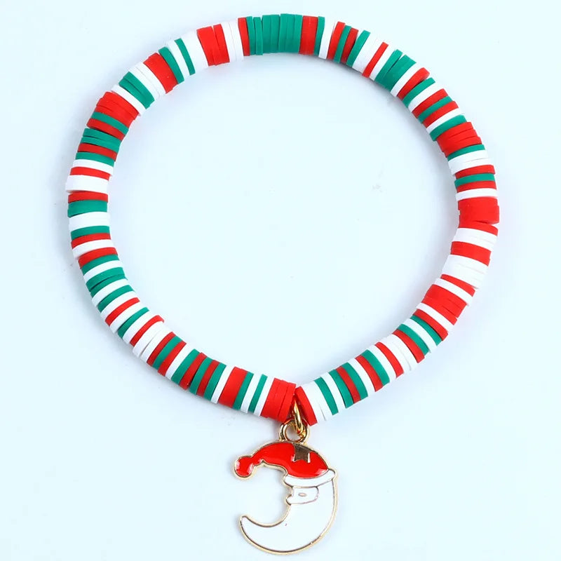 Polsera de Nadal Aureline – Polsera ajustable amb Pare Noel i Floc de Neu, Disseny Festiu i Elegant