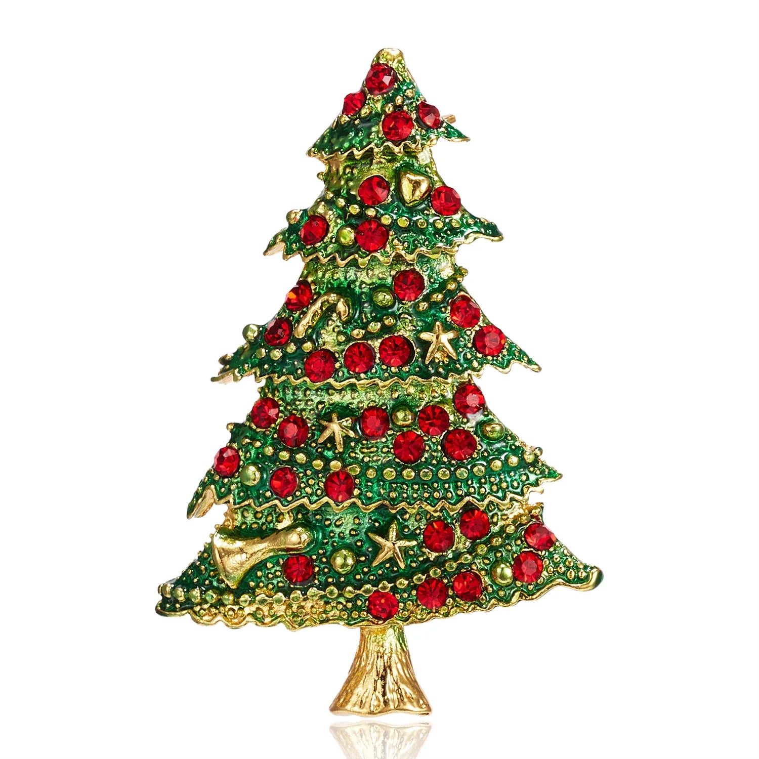 Glaciara Kerstboom Broche – Multicolor Strass Broche voor Vrouwen, Feestelijke Accessoire & Elegant Cadeau